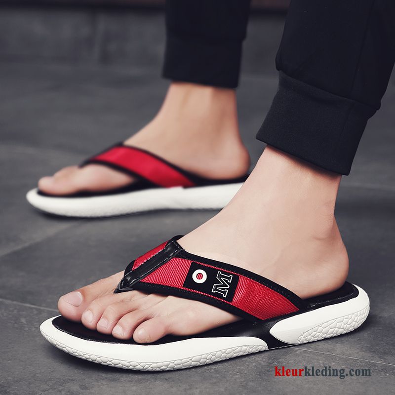 Heren Flip Flops Trend Pantoffels Slipper Mode Strand Persoonlijk Bovenkleding Mannen Zwart