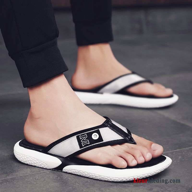 Heren Flip Flops Trend Pantoffels Slipper Mode Strand Persoonlijk Bovenkleding Mannen Zwart