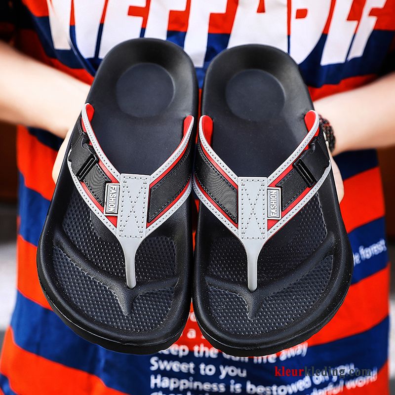 Heren Flip Flops Waterdicht Schoenen Licht Super Casual Slipper Antislip Mannen Rood