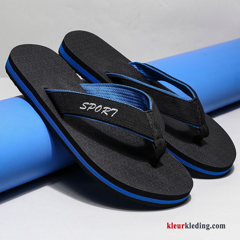 Heren Flip Flops Zomer Slipper Luchtkussen Bovenkleding Strand Pantoffels Sport Trend Zwart