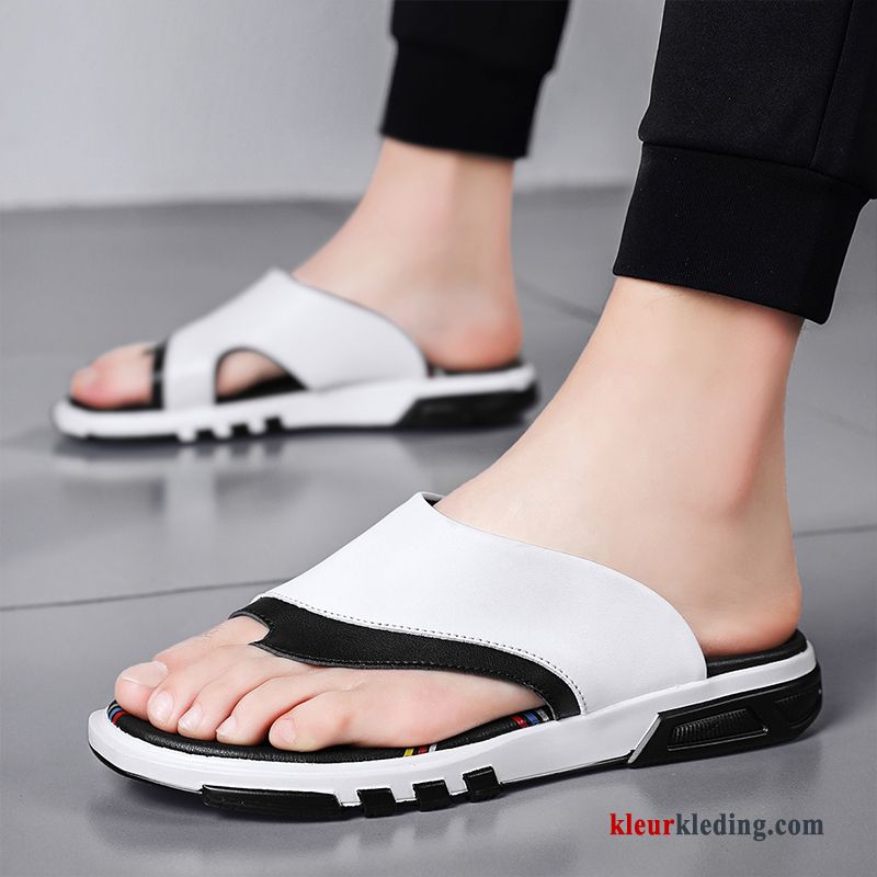 Heren Flip Flops Zomer Trend Zachte Zolen Slipper Persoonlijk Lichte Mannen Pantoffels Rood Wit