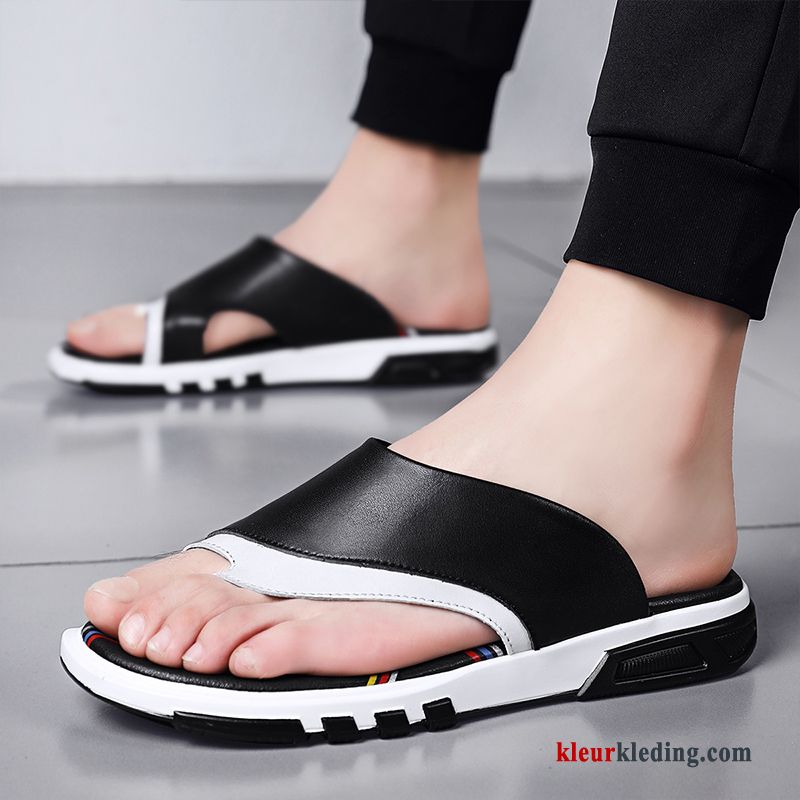 Heren Flip Flops Zomer Trend Zachte Zolen Slipper Persoonlijk Lichte Mannen Pantoffels Rood Wit