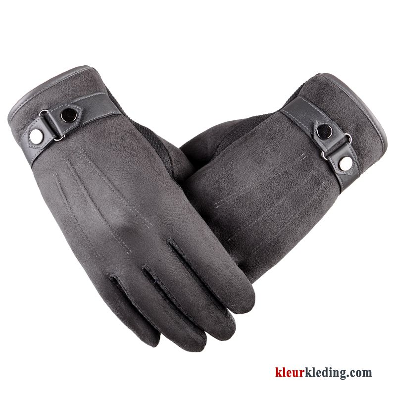 Heren Handschoen Pluche Winter Kasjmier Cyclus Outdoor Bruin Herfst Autorijden