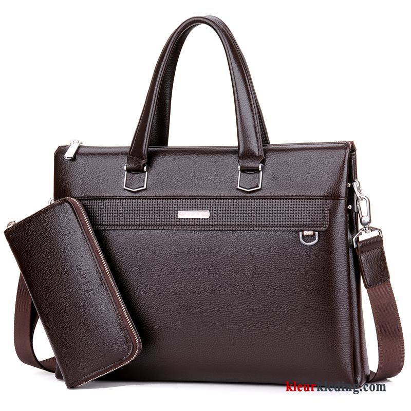 Heren Handtas Tas Bruin Rugzak Aktetas Messenger Tas Casual Business Leer