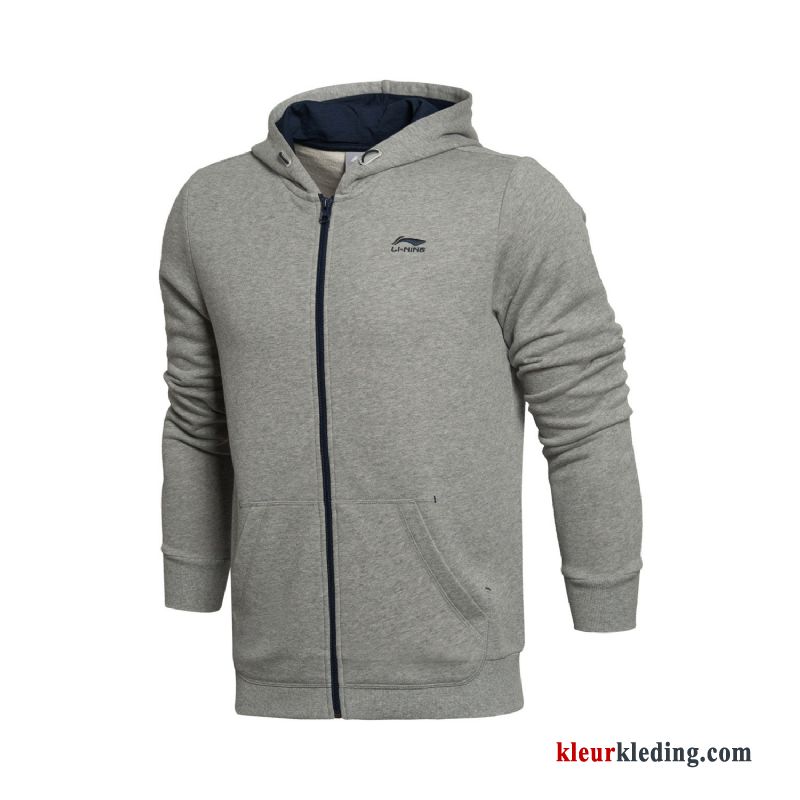 Heren Hoodie Jas Zwart Sportkleding Lange Mouwen Cardigan Mannelijk Breien