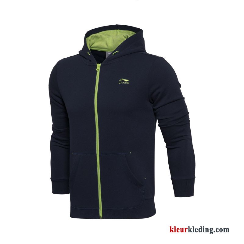 Heren Hoodie Jas Zwart Sportkleding Lange Mouwen Cardigan Mannelijk Breien