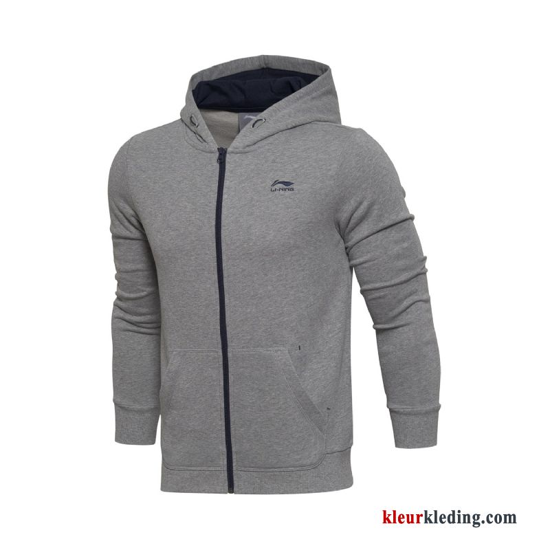 Heren Hoodie Jas Zwart Sportkleding Lange Mouwen Cardigan Mannelijk Breien