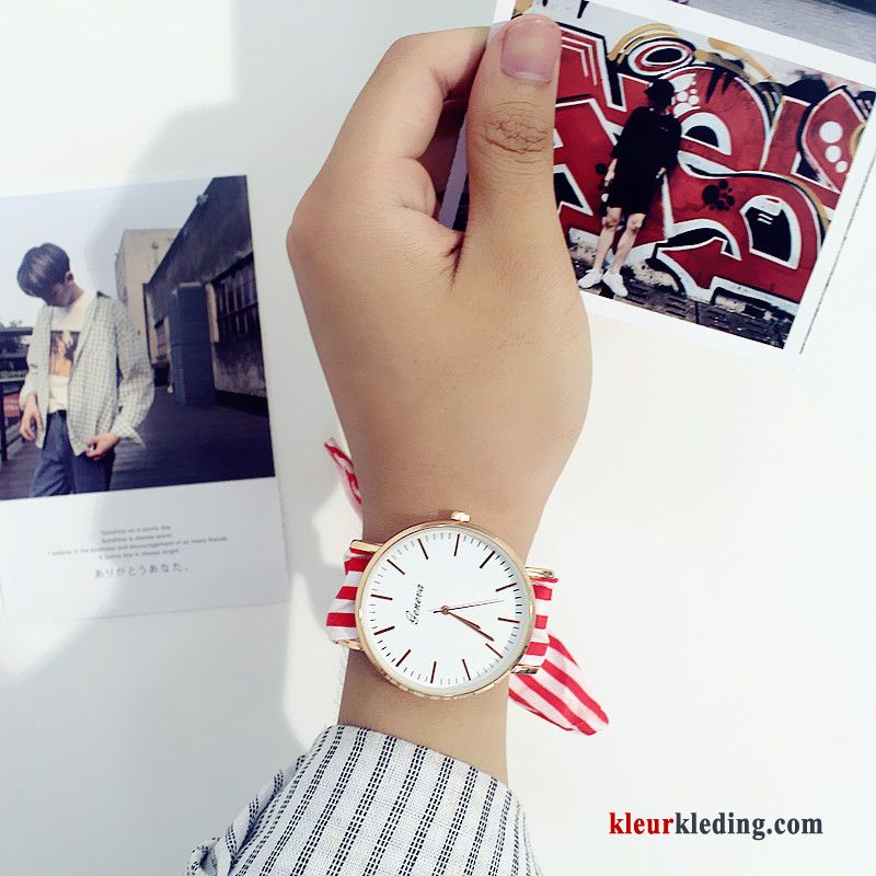 Heren Horloge Trend Vintage Brits Eenvoudig Europa Dames Canvas Student