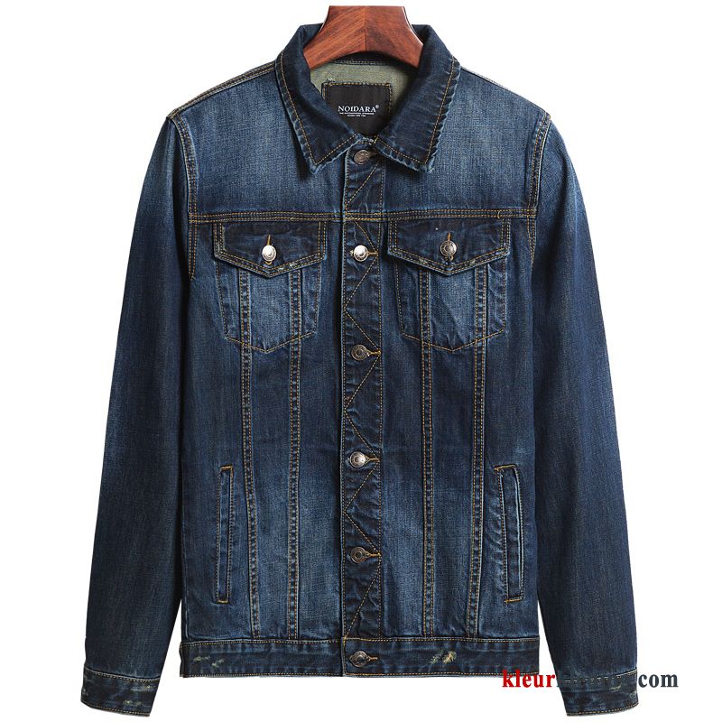 Heren Jack Herfst Dunne Voorjaar Toga Casual Denim Donkerblauw