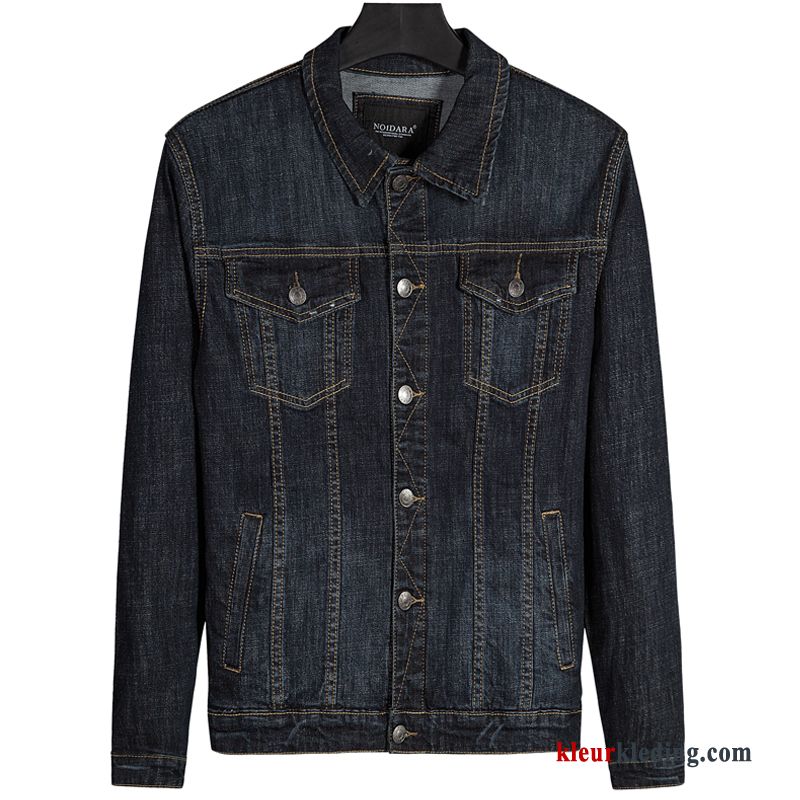 Heren Jack Herfst Dunne Voorjaar Toga Casual Denim Donkerblauw