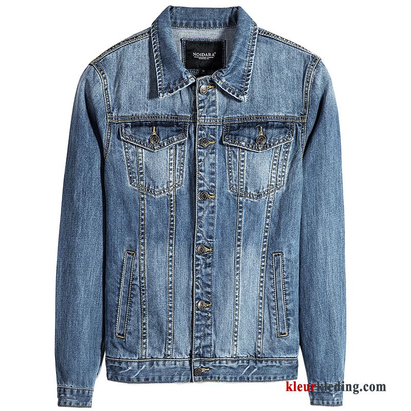 Heren Jack Herfst Dunne Voorjaar Toga Casual Denim Donkerblauw