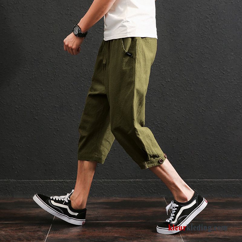 Heren Korte Broek 2018 Capri Broek Groen Student Jeugd Trend Casual