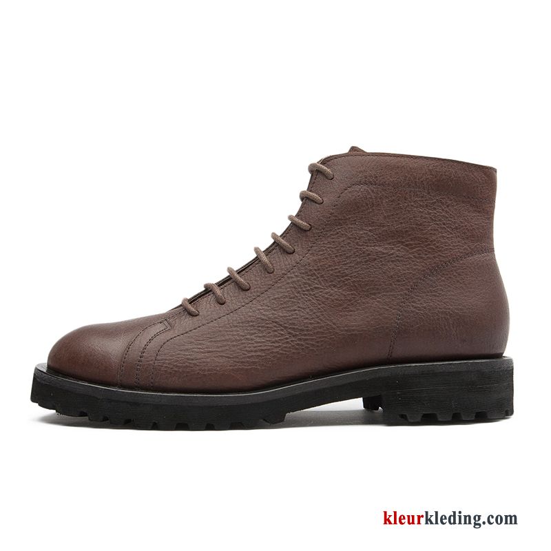 Heren Laarzen Herfst Hoge Schoenen Mannen Bruin Vintage Brits Laars Rood