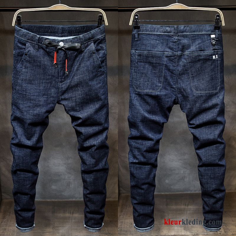 Heren Lange Spijkerbroek Jeans Nieuw Elastiek Potlood Broek Zomer Trend
