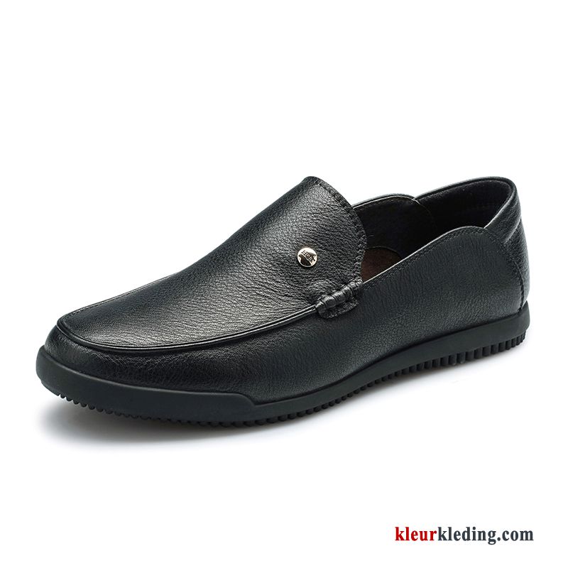 Heren Leren Schoenen Echte Mocassin Casual Zachte Zolen Slip On Mannen Echt Leer Licht Rood