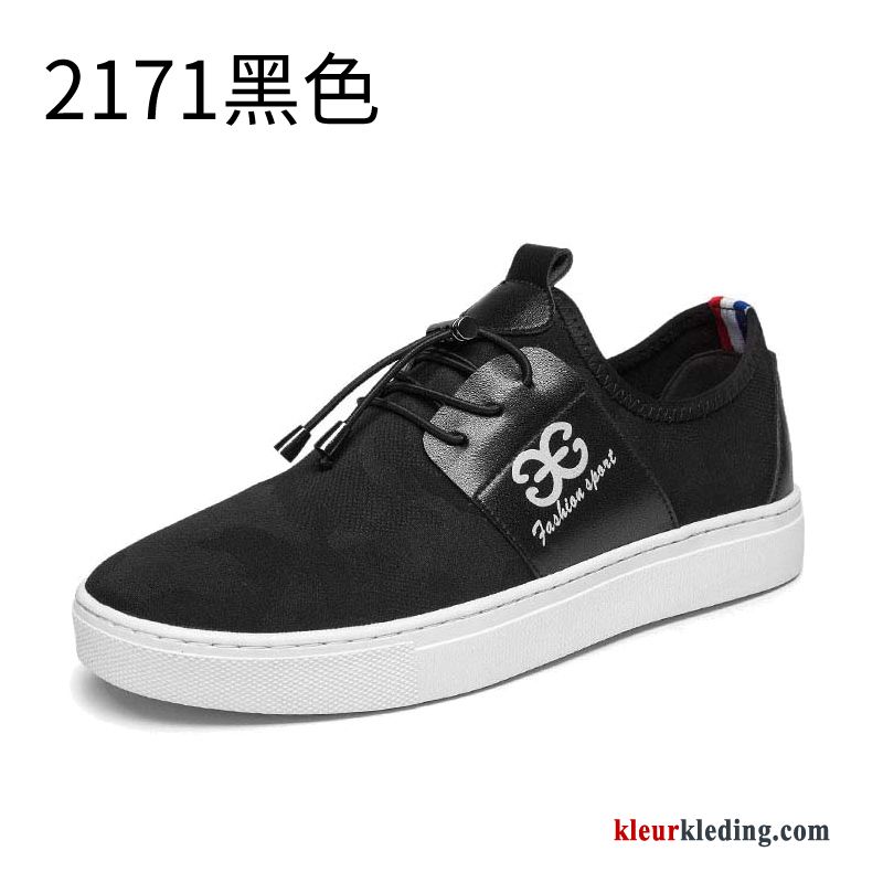 Heren Leren Schoenen Slip On Alle Wedstrijden Canvas Schoenen Casual Mannen Trend Echt Leer Zwart