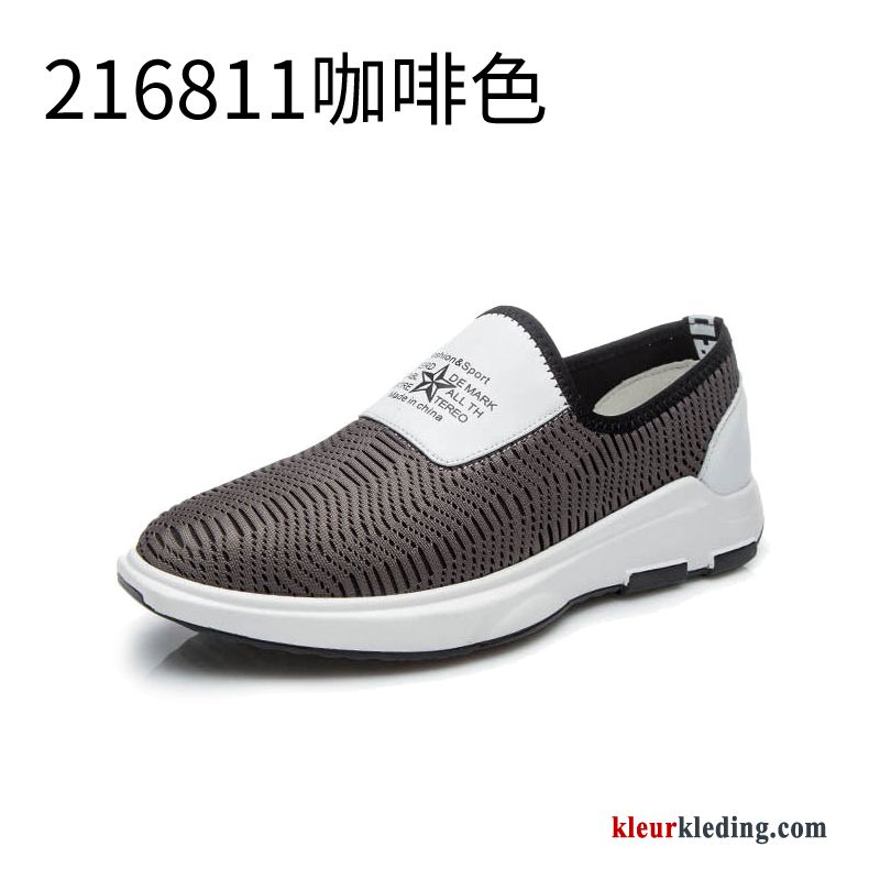 Heren Leren Schoenen Slip On Alle Wedstrijden Canvas Schoenen Casual Mannen Trend Echt Leer Zwart