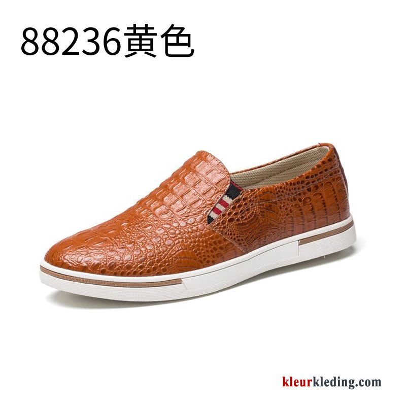 Heren Leren Schoenen Slip On Alle Wedstrijden Canvas Schoenen Casual Mannen Trend Echt Leer Zwart