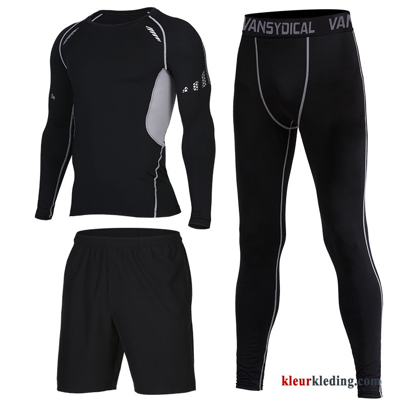 Heren Mannelijk Grijs Onderhemd Running Sportkleding Korte Mouw Pak Geschiktheid