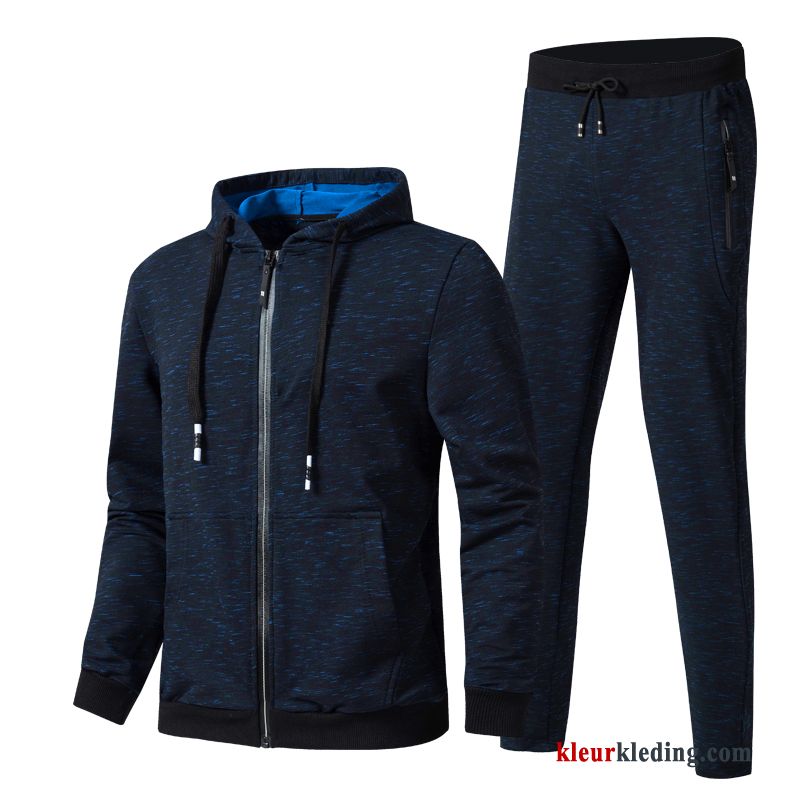 Heren Mannelijk Grote Maten Twee Stukken Jeugd Sport Pak Hoodie Sportkleding