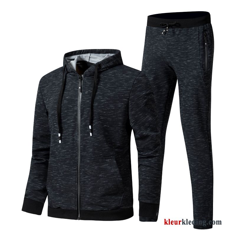 Heren Mannelijk Grote Maten Twee Stukken Jeugd Sport Pak Hoodie Sportkleding