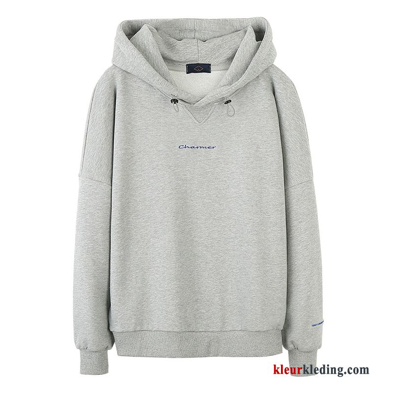 Heren Mannelijk Jasje Trend Casual Grijs Losse Herfst Hoodie