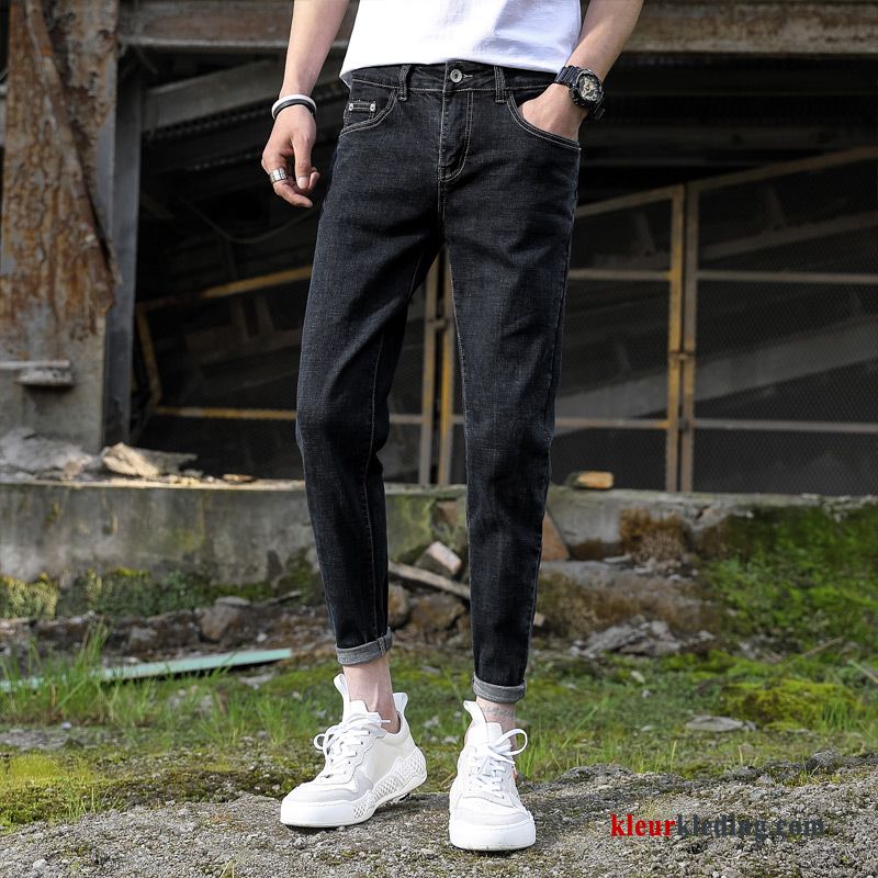 Heren Mannelijk Voorjaar Spijkerbroek Jeans Mini Casual Broek Trend Slim Fit Harlan