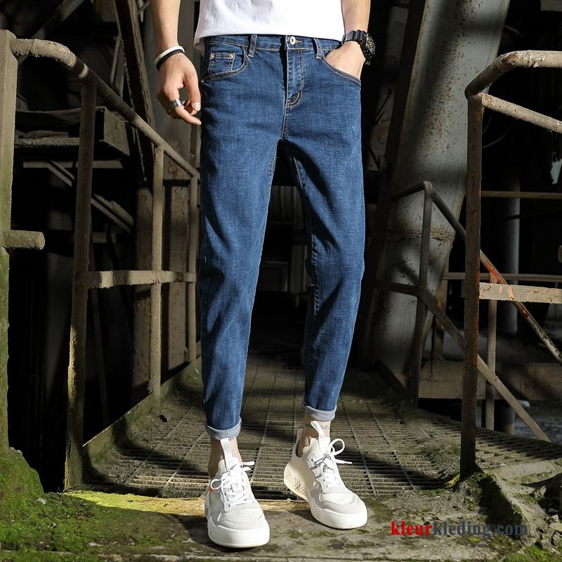 Heren Mannelijk Voorjaar Spijkerbroek Jeans Mini Casual Broek Trend Slim Fit Harlan