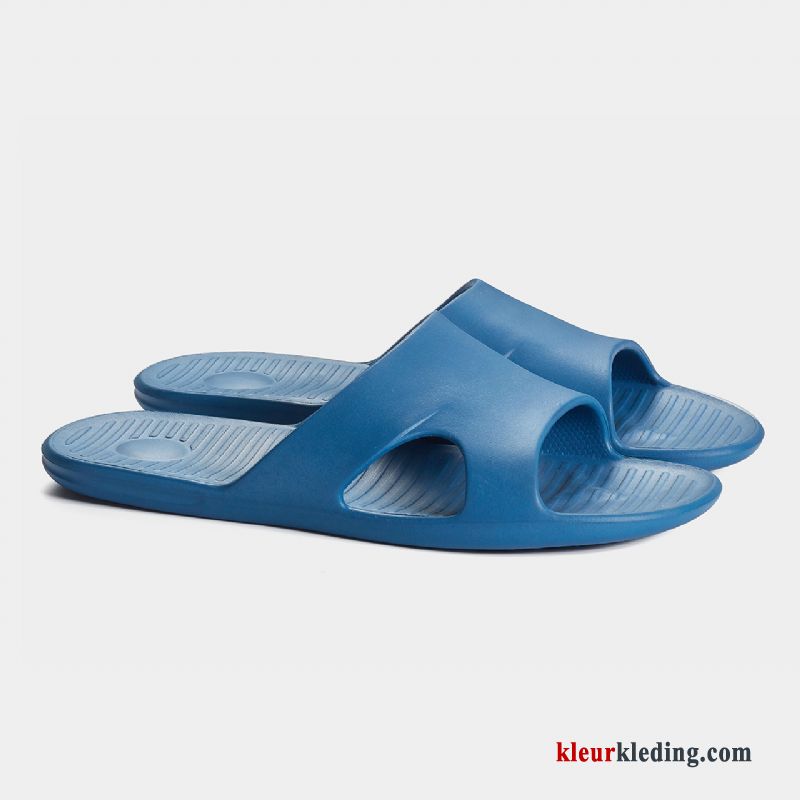 Heren Mannen Zomer Binnen Vrouwen Antislip Slippers Pantoffels Lovers Blauw