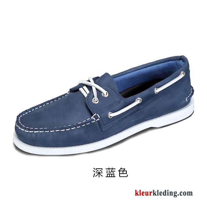 Heren Mocassins Bootschoenen Echt Leer Slip On Mannen Brits Zomer Casual Leren Schoenen Wit