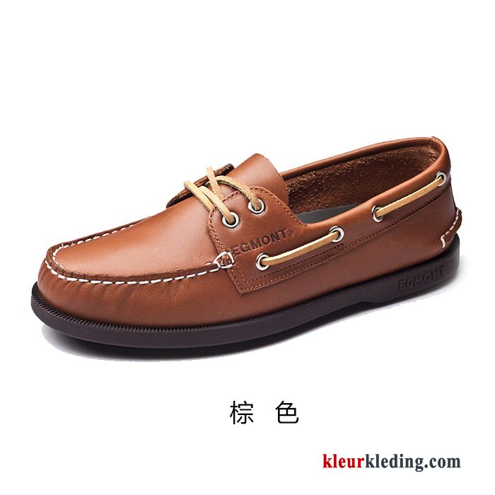 Heren Mocassins Bootschoenen Echt Leer Slip On Mannen Brits Zomer Casual Leren Schoenen Wit