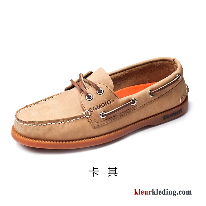 Heren Mocassins Bootschoenen Echt Leer Slip On Mannen Brits Zomer Casual Leren Schoenen Wit