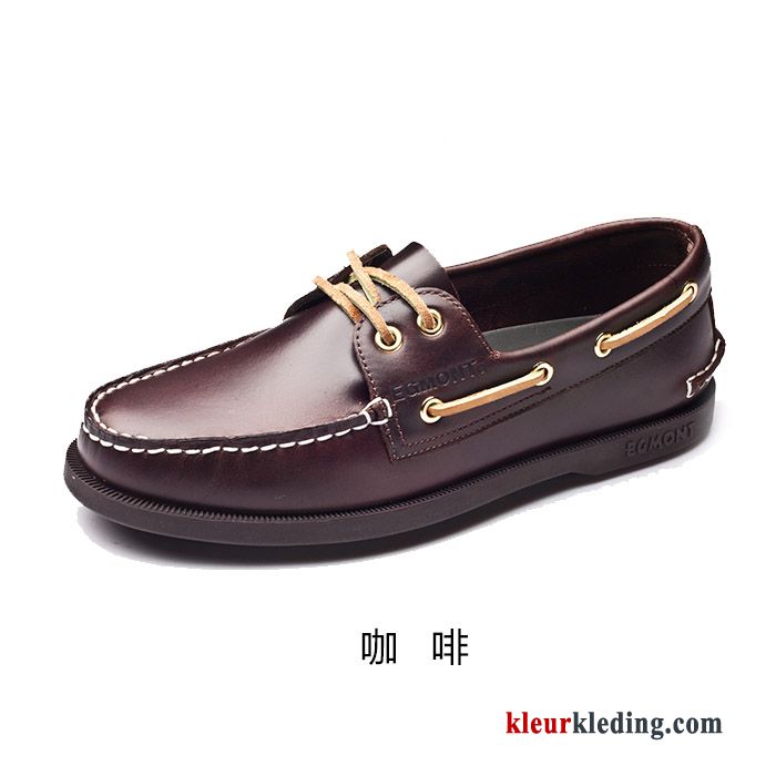 Heren Mocassins Bootschoenen Echt Leer Slip On Mannen Brits Zomer Casual Leren Schoenen Wit