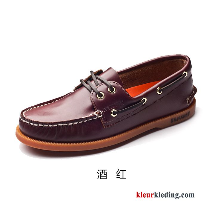 Heren Mocassins Bootschoenen Echt Leer Slip On Mannen Brits Zomer Casual Leren Schoenen Wit