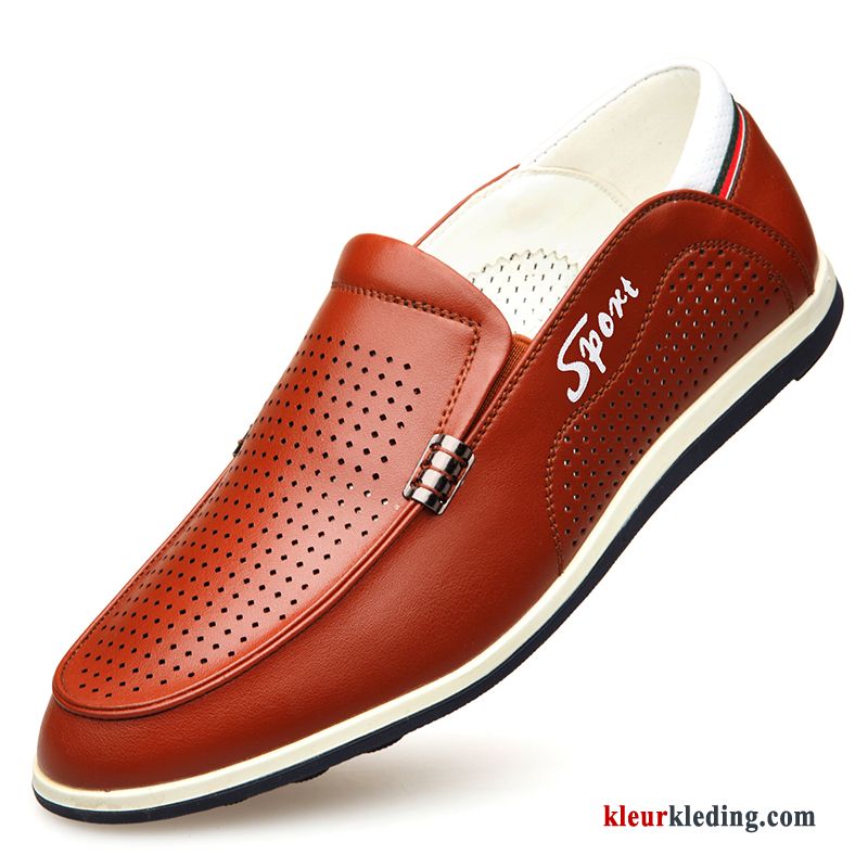 Heren Mocassins Bootschoenen Trend Leren Schoenen Alle Wedstrijden Slip On Zomer Casual Mocassin Zwart