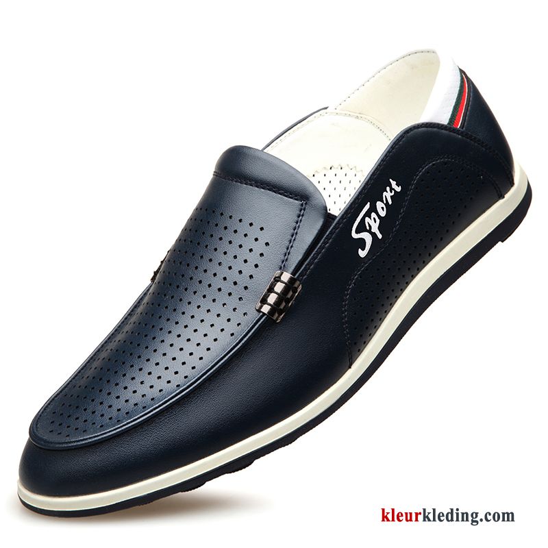 Heren Mocassins Bootschoenen Trend Leren Schoenen Alle Wedstrijden Slip On Zomer Casual Mocassin Zwart