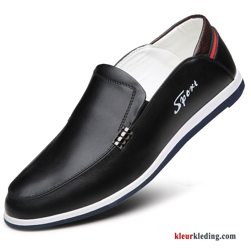 Heren Mocassins Bootschoenen Trend Leren Schoenen Alle Wedstrijden Slip On Zomer Casual Mocassin Zwart