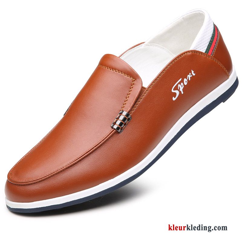 Heren Mocassins Bootschoenen Trend Leren Schoenen Alle Wedstrijden Slip On Zomer Casual Mocassin Zwart