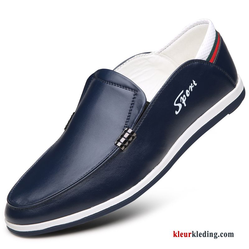 Heren Mocassins Bootschoenen Trend Leren Schoenen Alle Wedstrijden Slip On Zomer Casual Mocassin Zwart