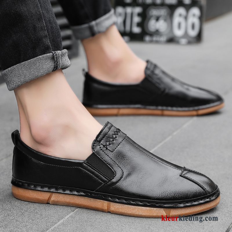 Heren Mocassins Bruin Alle Wedstrijden Mannen Leren Schoenen Casual Slip On Trend Zomer