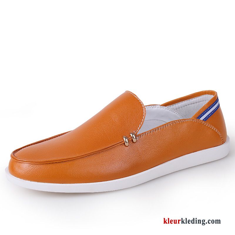 Heren Mocassins Leer Casual Skateboard Schoenen Bedrijf Slip On Chauffeurs Schoenen Kleur Mannen Wit