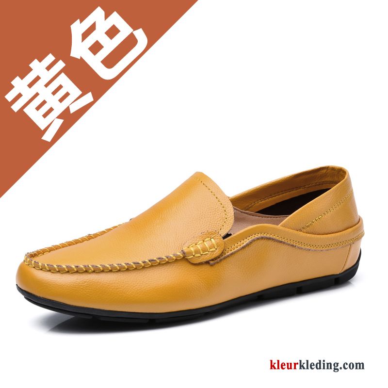 Heren Mocassins Leren Schoenen Casual Mannen Echt Leer Loafers Herfst Mocassin Bootschoenen Wit