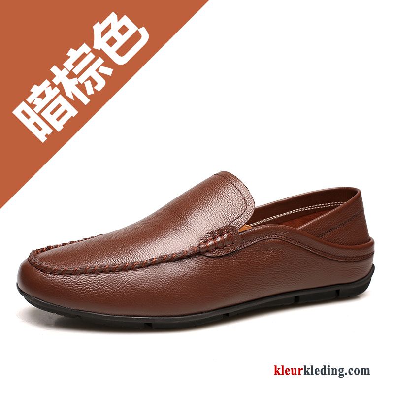 Heren Mocassins Leren Schoenen Casual Mannen Echt Leer Loafers Herfst Mocassin Bootschoenen Wit