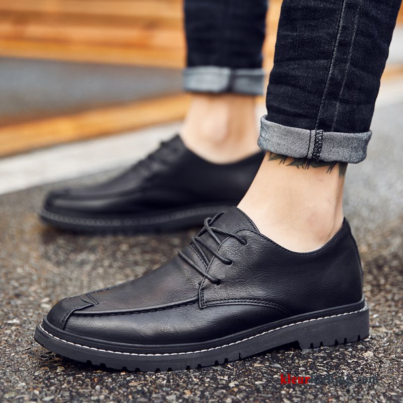 Heren Mocassins Mannen Brits Trend Schoenen Voorjaar Bruin Leren Schoenen Kant