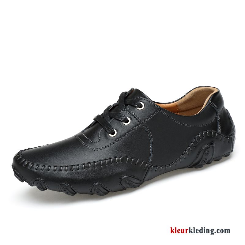 Heren Mocassins Mocassin Mannen Schoenen Casual Grote Maten Leren Schoenen Zachte Zolen Echt Leer Blauw Wit