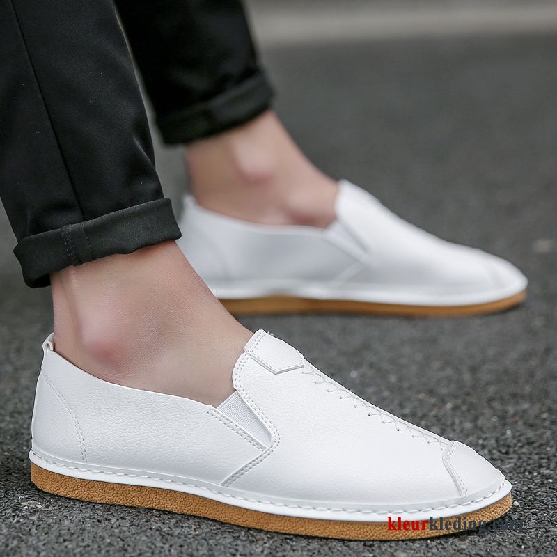 Heren Mocassins Schoenen Alle Wedstrijden Trend Zomer Casual Leren Schoenen Brits Mannen Zwart