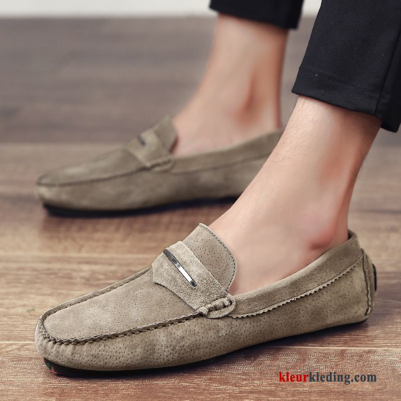 Heren Mocassins Schoenen Bootschoenen Driver Slip On Casual Mannen Trend Loafers Kaki