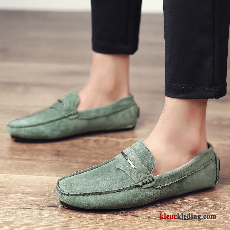 Heren Mocassins Schoenen Bootschoenen Driver Slip On Casual Mannen Trend Loafers Kaki