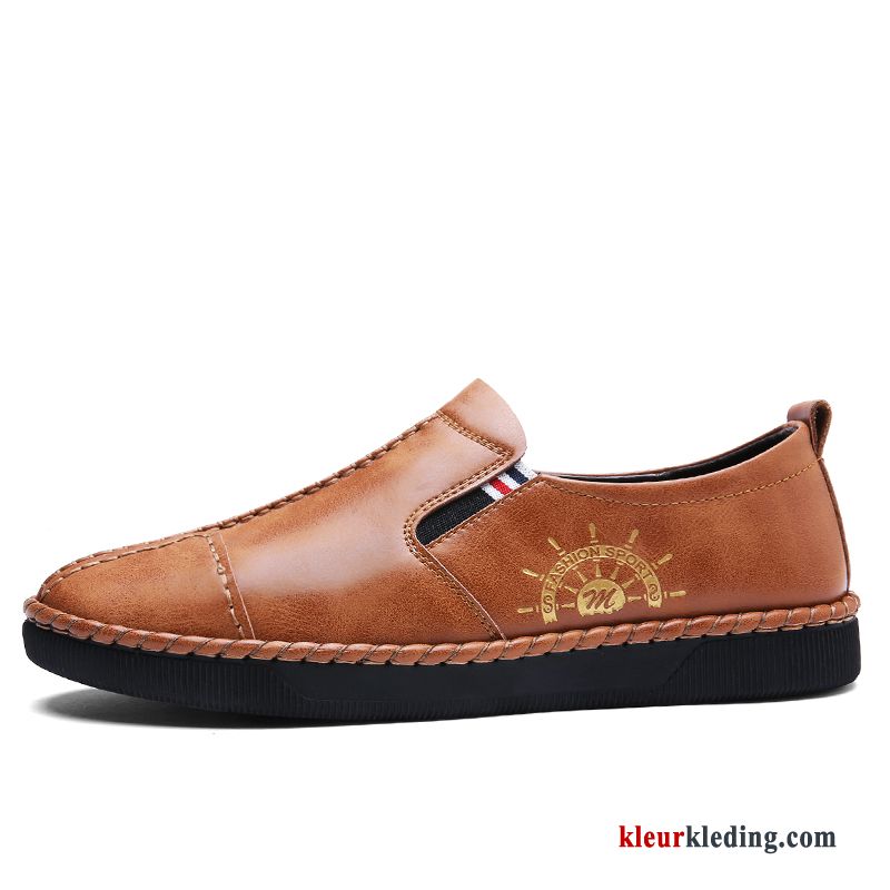 Heren Mocassins Schoenen Echt Leer Chauffeurs Schoenen Leren Schoenen Slip On Pumps Loafers Bedrijf Rood