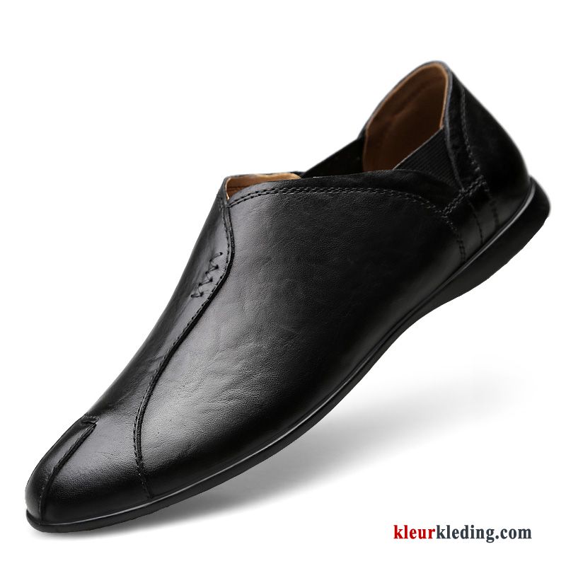 Heren Mocassins Schoenen Slip On Echt Leer Zomer Bruin Bootschoenen Mannen Brits Rood